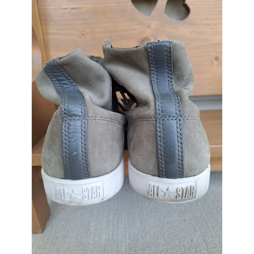 Converse Chuck Taylor All Star High-Top Olive Green Leather Sneakers M 12 W 14 - Picture 6 of 16